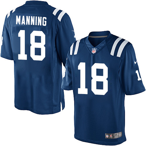 Youth Elite Peyton Manning Nike Jersey Royal Blue Home - #18 NFL Indianapolis Colts